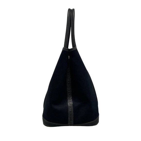 Auth HERMES Garden Party PM - Black Toile Officier Negonda Square J Tote Bag - Picture 3 of 13